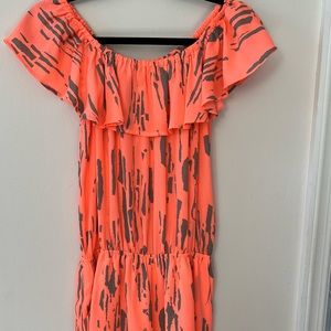 Bloomingdales AQUA brand off the shouler romper